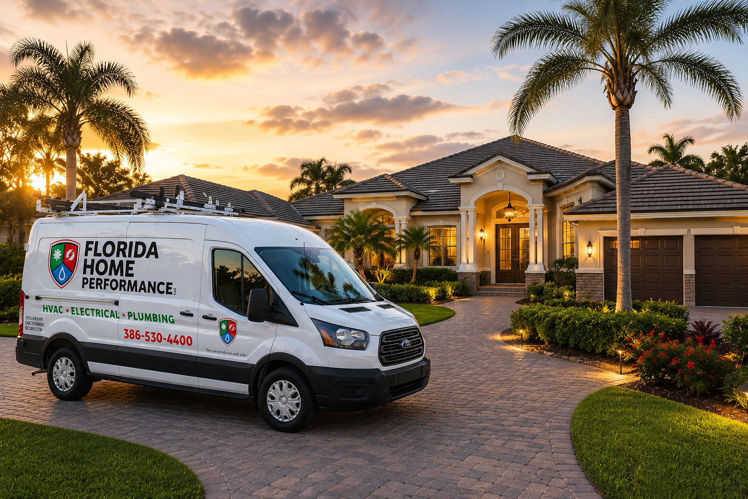 Beautiful Florida home with professional HVAC service